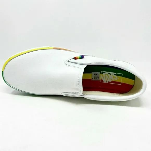 Vans Classic Slip On Rainbow Foxing True White Casual Shoes, UnisexSize …