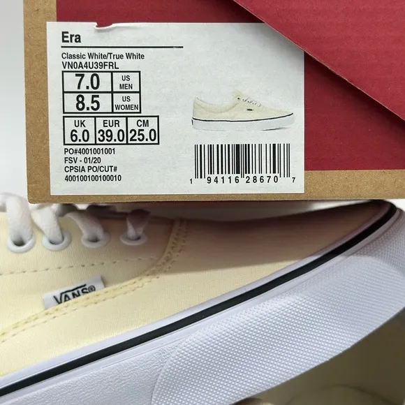 Vans Cream Canvas Sneakers