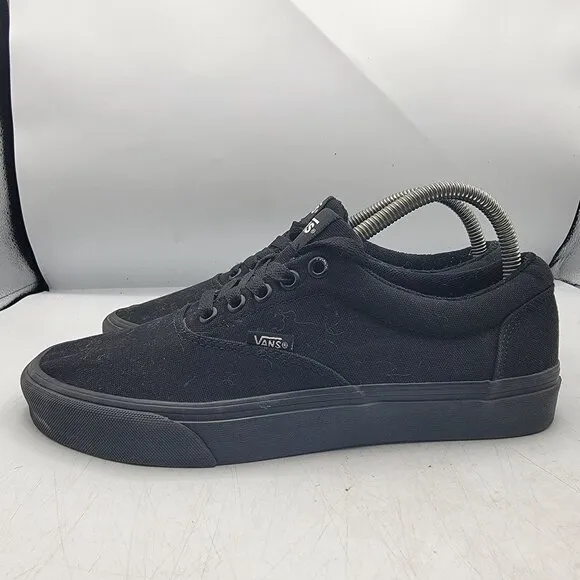 Vans Doheny Mens 8 Triple Black Sneaker Shoes Skateboarding Casual Walking