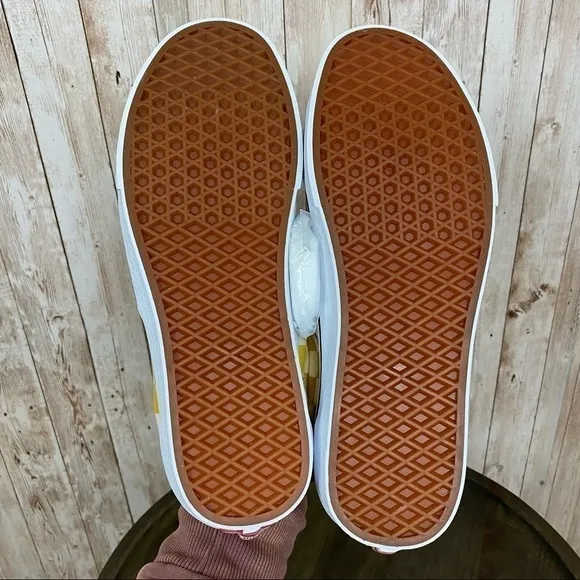 Vans Era Big Check Sneakers Yolk Yellow True White Size 11 Men