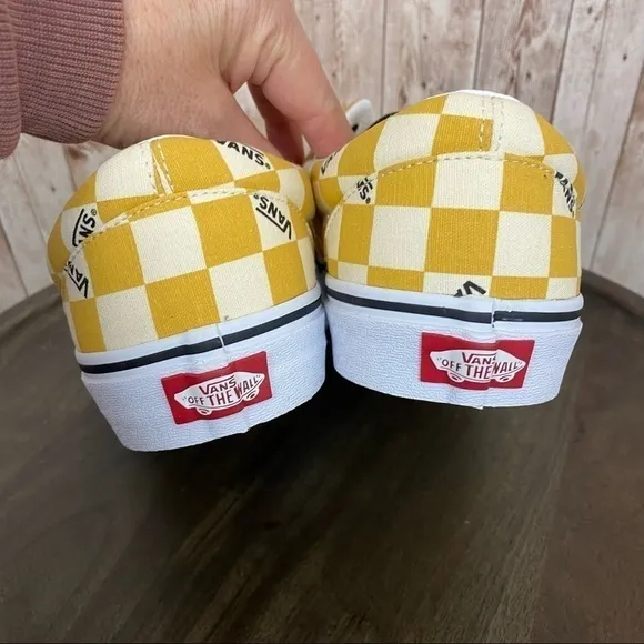 Vans Era Big Check Sneakers Yolk Yellow True White Size 11 Men