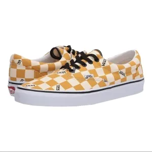 Vans Era Big Check Sneakers Yolk Yellow True White Size 11 Men