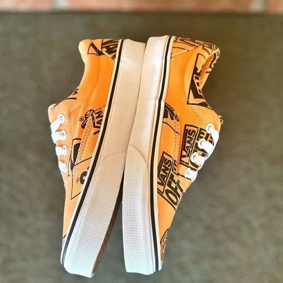 VANS Era Off the Wall Logo Mix Tangerine/Black Sneakers Mens 6 Womens 7.5
