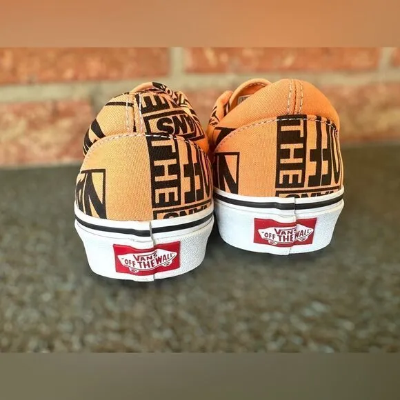 VANS Era Off the Wall Logo Mix Tangerine/Black Sneakers Mens 6 Womens 7.5