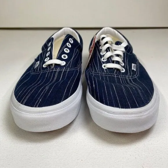 Vans Era Striped Navy‎ Canvas Sneakers Unisex Skate Shoes Size 13
