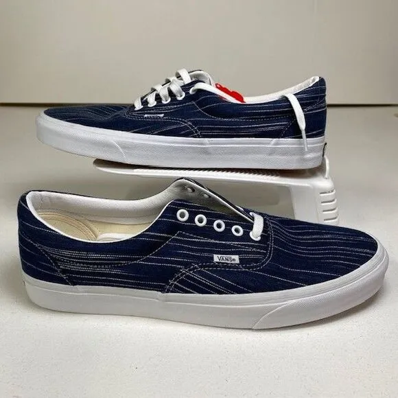 Vans Era Striped Navy‎ Canvas Sneakers Unisex Skate Shoes Size 13