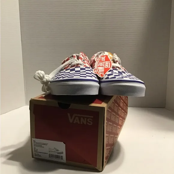 Van’s Era Tri-Checkerboard Kids Sneakers (NWT)