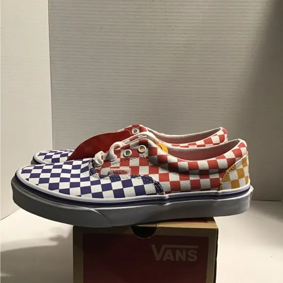 Van’s Era Tri-Checkerboard Kids Sneakers (NWT)