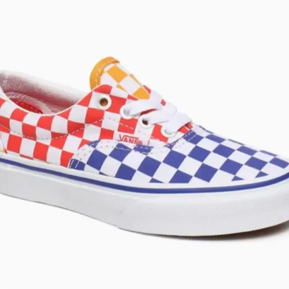 Van’s Era Tri-Checkerboard Kids Sneakers (NWT)