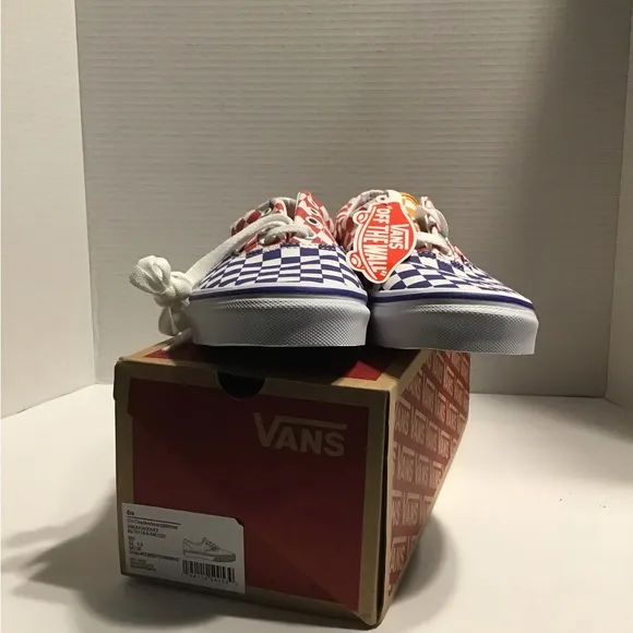 Van’s Era Tri-Checkerboard Kids Sneakers (NWT)
