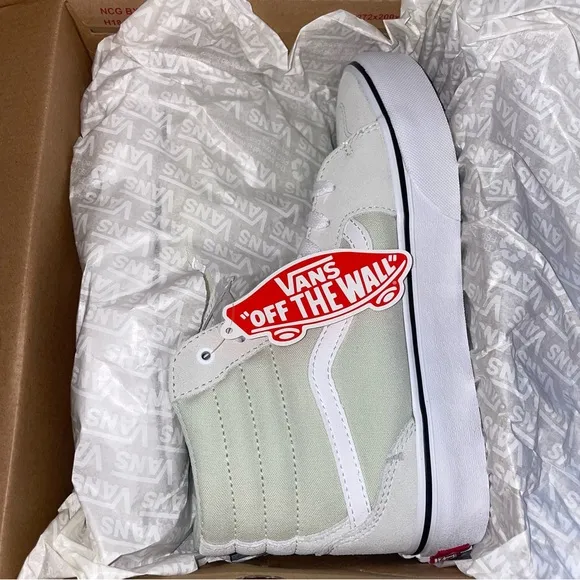 Vans hi tops Platform sneakers lace up New mint green