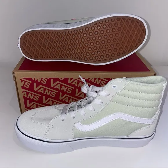 Vans hi tops Platform sneakers lace up New mint green