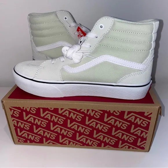 Vans hi tops Platform sneakers lace up New mint green