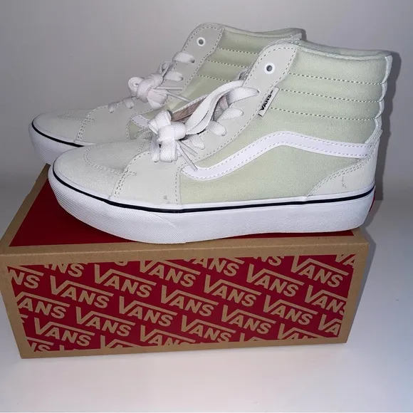 Vans hi tops Platform sneakers lace up New mint green