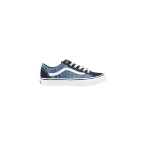 Vans Leather Rubber-Sole Sneakers Women Blue