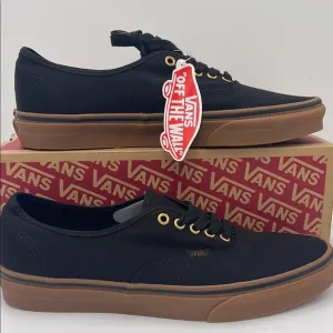 Vans Men's Black Canvas Sneakers AuthenticBlack/RubberVN000TSVBXH