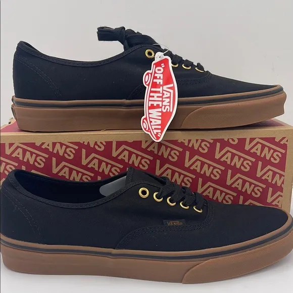 Vans Men's Black Canvas Sneakers AuthenticBlack/RubberVN000TSVBXH
