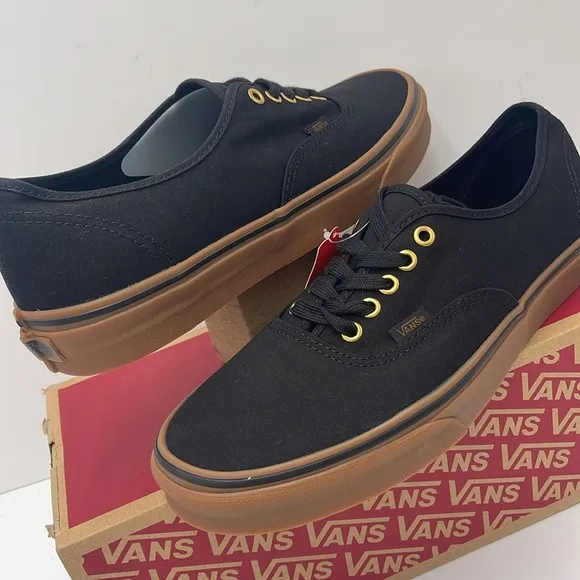 Vans Men's Black Canvas Sneakers AuthenticBlack/RubberVN000TSVBXH