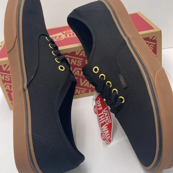 Vans Men's Black Canvas Sneakers AuthenticBlack/RubberVN000TSVBXH