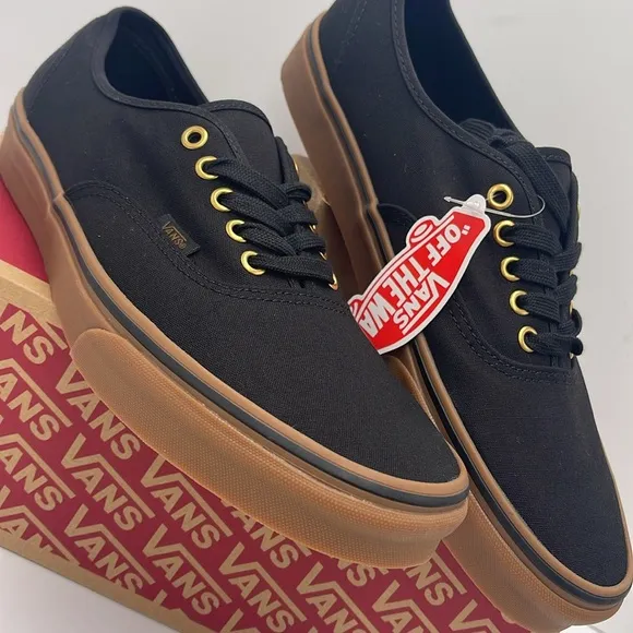 Vans Men's Black Canvas Sneakers AuthenticBlack/RubberVN000TSVBXH