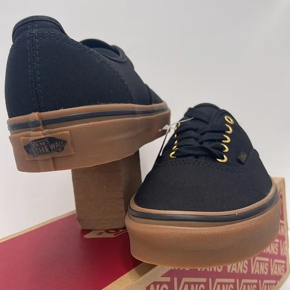 Vans Men's Black Canvas Sneakers AuthenticBlack/RubberVN000TSVBXH