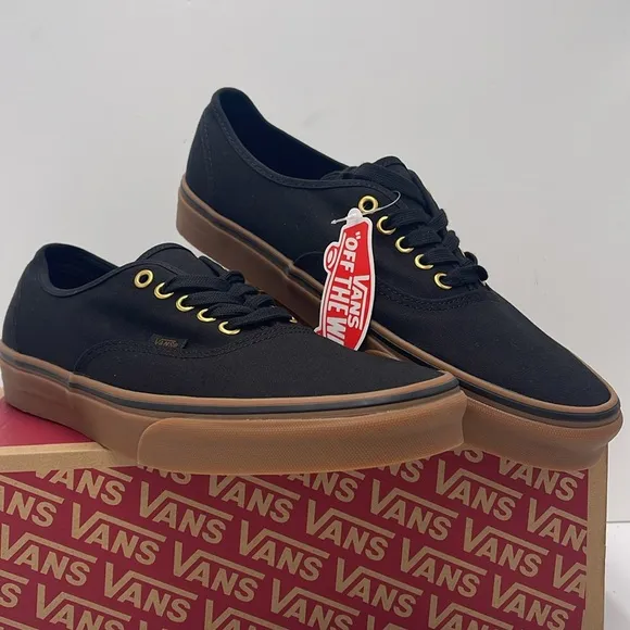 Vans Men's Black Canvas Sneakers AuthenticBlack/RubberVN000TSVBXH