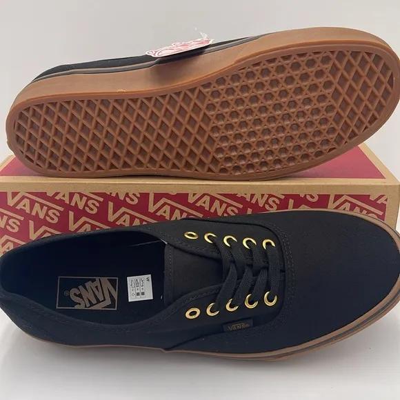 Vans Men's Black Canvas Sneakers AuthenticBlack/RubberVN000TSVBXH
