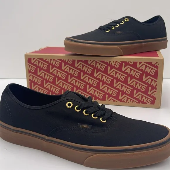 Vans Men's Black Canvas Sneakers AuthenticBlack/RubberVN000TSVBXH