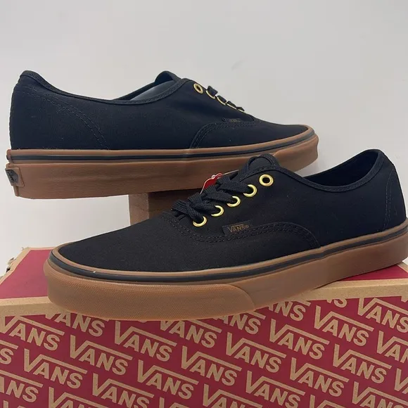 Vans Men's Black Canvas Sneakers AuthenticBlack/RubberVN000TSVBXH