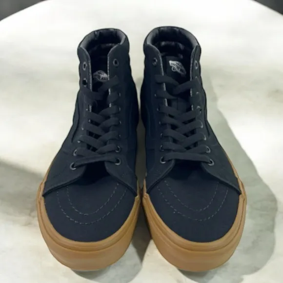 Vans Men's SK8 Reissue Black/Gum Canvas Hi Top Sneakers