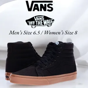 Vans Men's SK8 Reissue Black/Gum Canvas Hi Top Sneakers