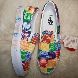 Vans NWT Unisex Pride Classic Slip-On Multicolor Sneakers Size M 11.5 W 13