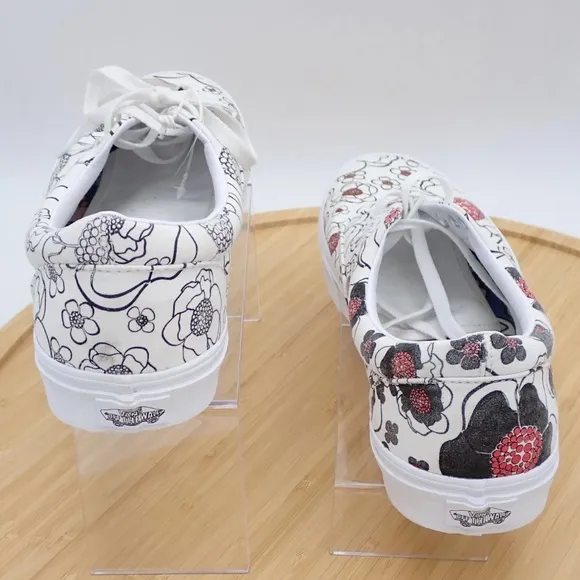 Vans Off the Wall Create UR Color Floral Canvas Black White Shoe Sneaker Sz 13