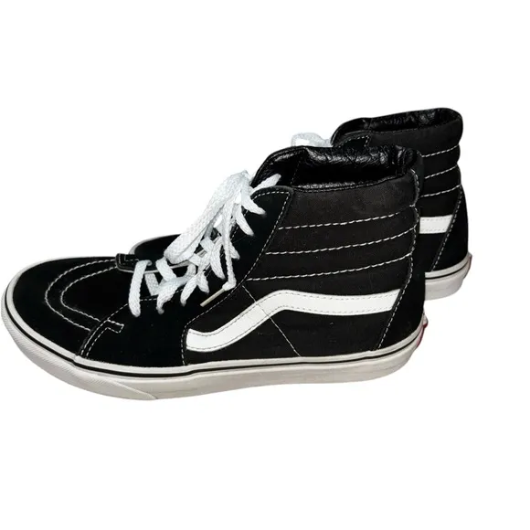 VANS Off the Wall Men's 7.5 Women's 9 Sk8 Hi Skateboarding Sneakers Black Suede