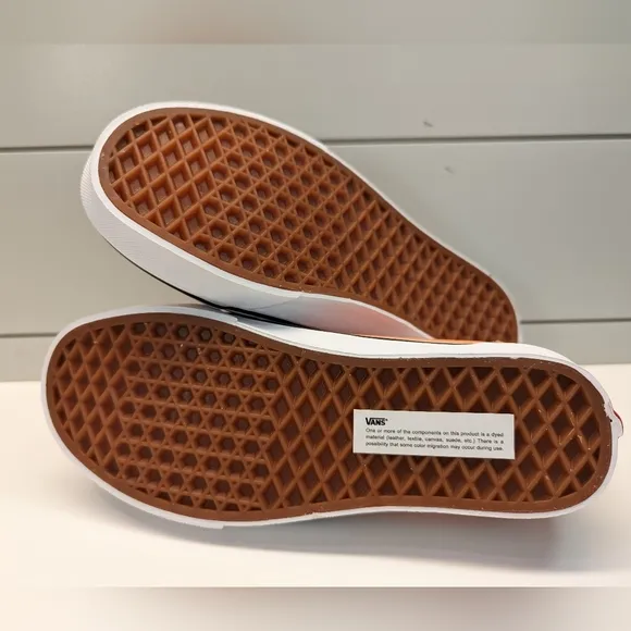 Vans Old Skool Cadmium Orange White Apricot Suede Canvas Skateboard Sneakers 6