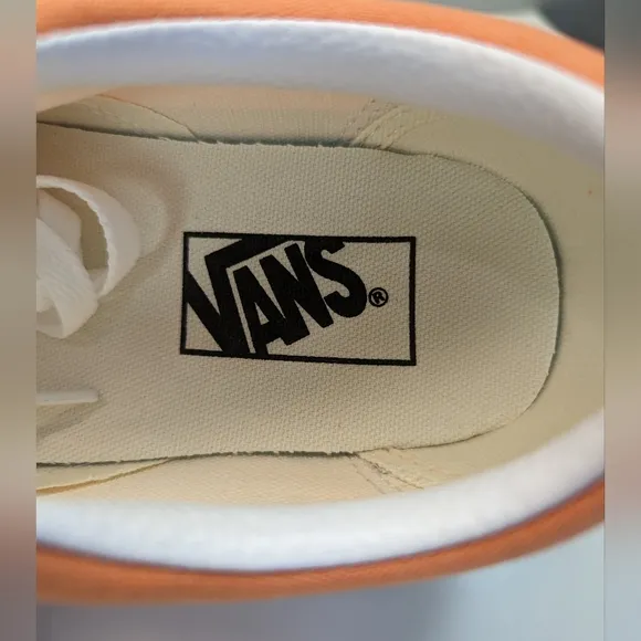 Vans Old Skool Cadmium Orange White Apricot Suede Canvas Skateboard Sneakers 6