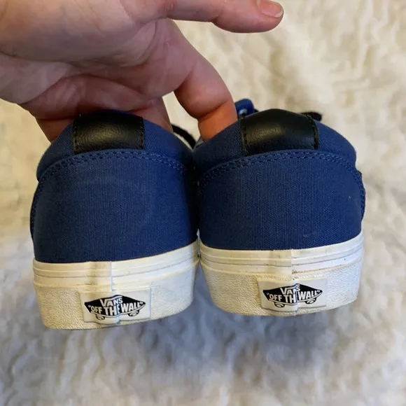 Vans Old Skool Canvas Low Skate Sneakers Navy Black Size 9.5