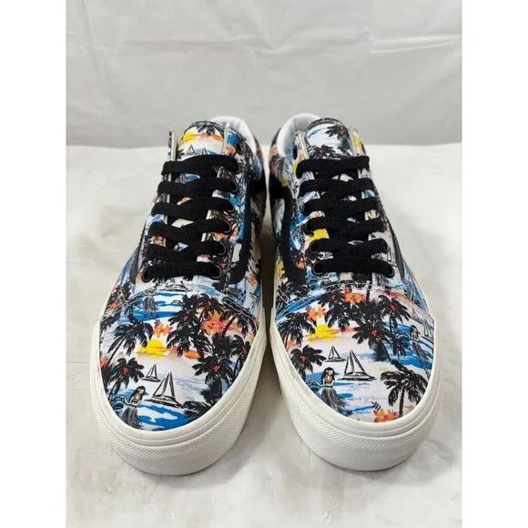 Vans Old Skool Custom Aloha Print Canvas Sneakers Women's Size 8
