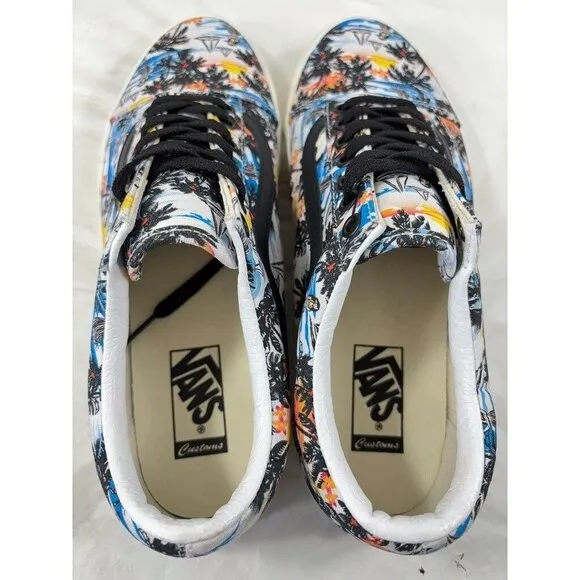 Vans Old Skool Custom Aloha Print Canvas Sneakers Women's Size 8