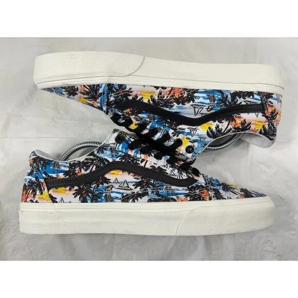 Vans Old Skool Custom Aloha Print Canvas Sneakers Women's Size 8