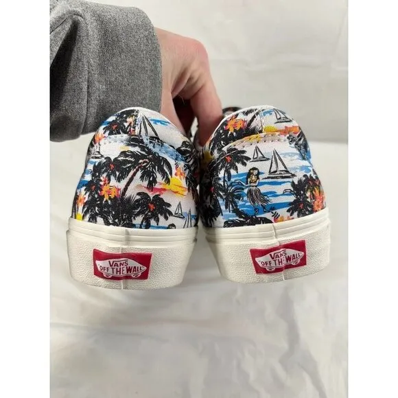 Vans Old Skool Custom Aloha Print Canvas Sneakers Women's Size 8