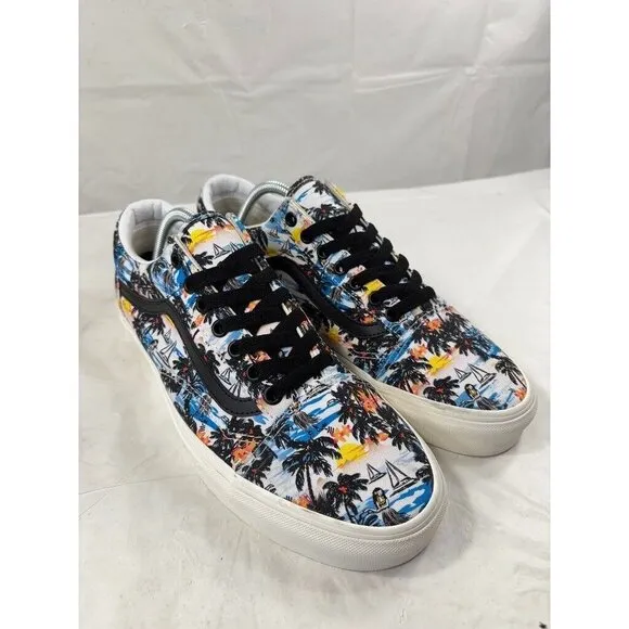 Vans Old Skool Custom Aloha Print Canvas Sneakers Women's Size 8