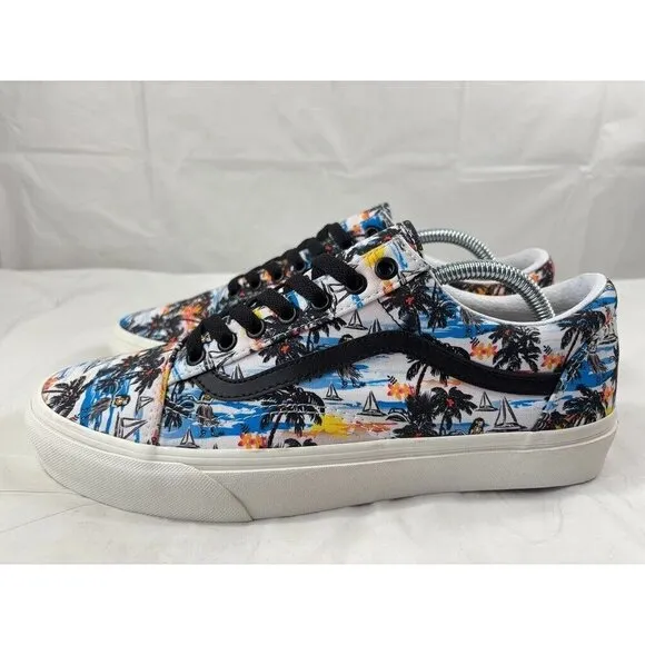 Vans Old Skool Custom Aloha Print Canvas Sneakers Women's Size 8