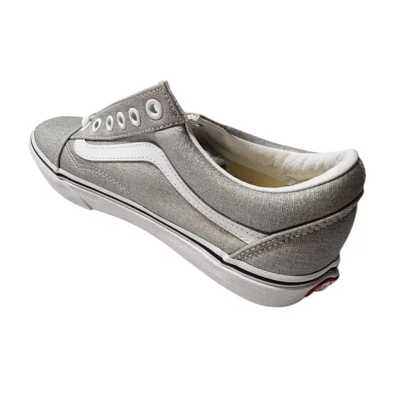 Vans Old Skool Glitter Grey Silver &amp; Canvas 6.0M/7.5W