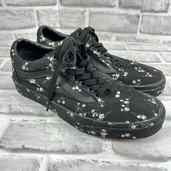 Vans Old Skool Midnight Floral Canvas Women's Size 8.5 Skate Sneakers