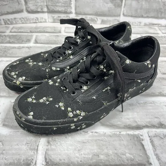 Vans Old Skool Midnight Floral Canvas Women's Size 8.5 Skate Sneakers