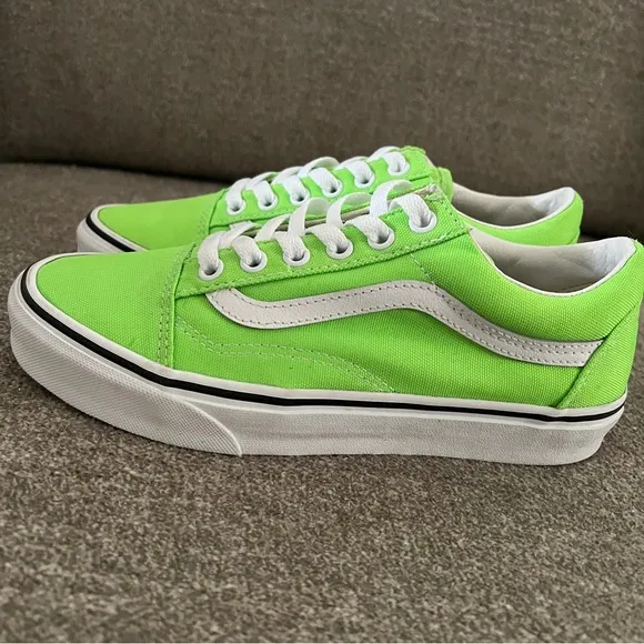 Vans Old Skool Neon Green Gecko Canvas Sneakers