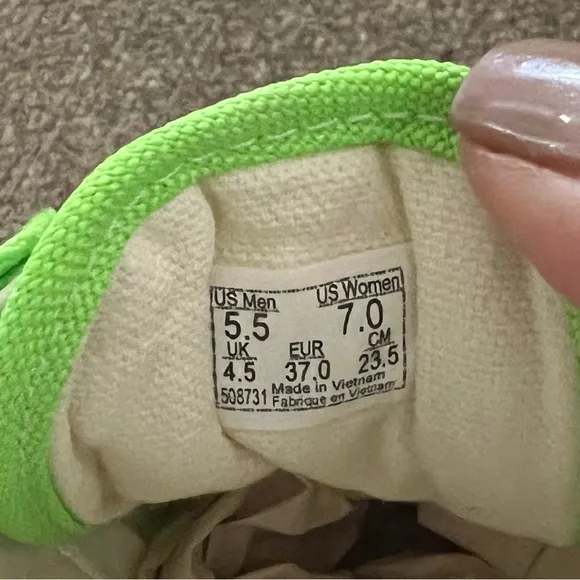 Vans Old Skool Neon Green Gecko Canvas Sneakers