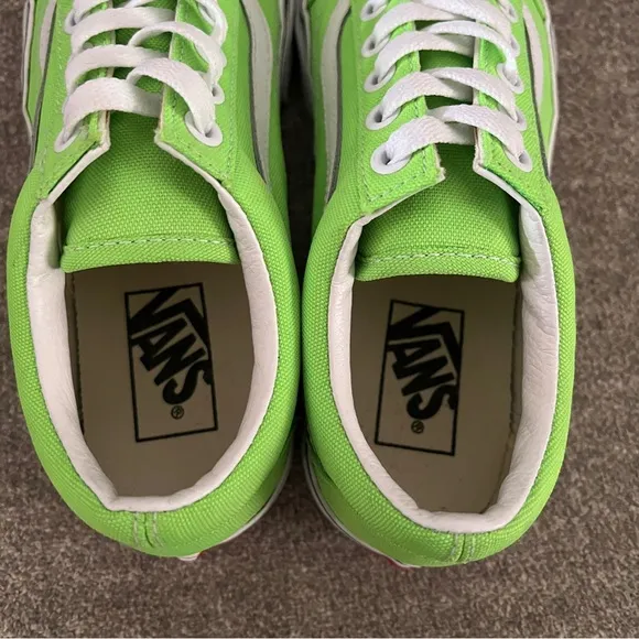 Vans Old Skool Neon Green Gecko Canvas Sneakers