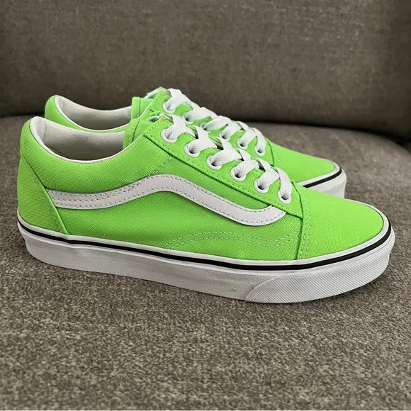 Vans Old Skool Neon Green Gecko Canvas Sneakers